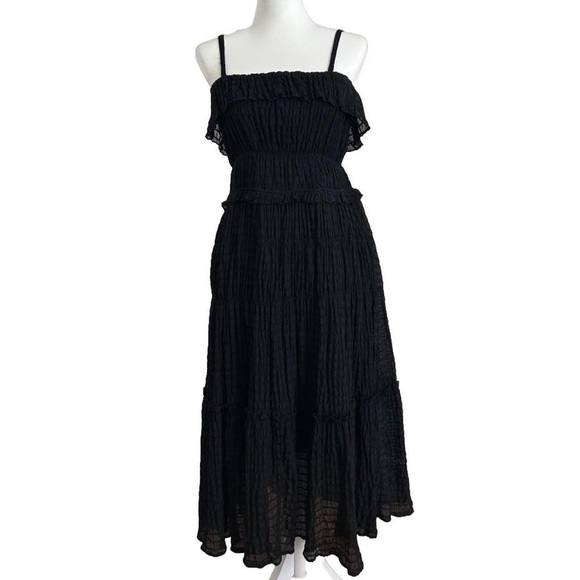 ⭐️& MERCI - BLACK TIERED CHIFFON MAXI DRESS⭐️ - Picture 2 of 6